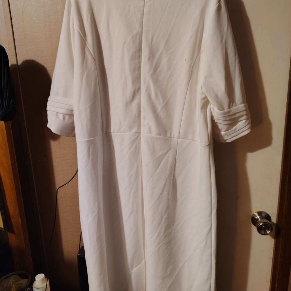 All white casual dress